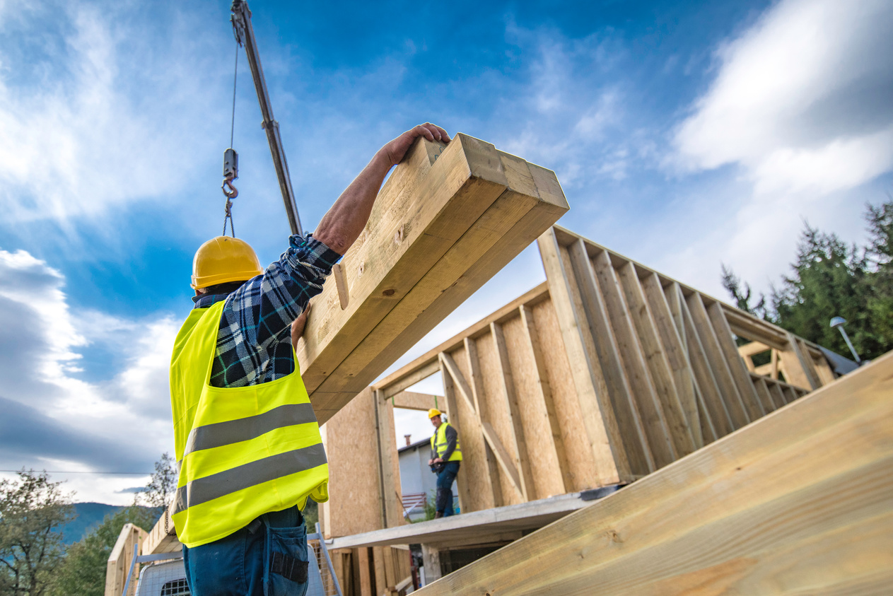 Prefabricated building in progress